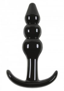 Gelový Anální kolík T-Plug Ripple černý