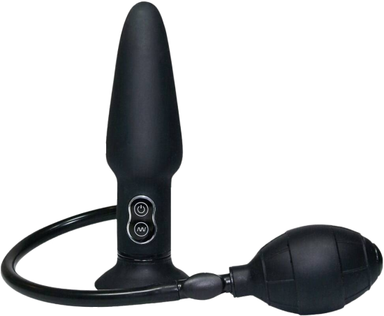 True Black Vibrating Butt Plug