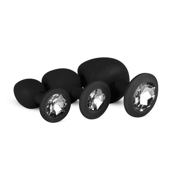 EASYTOYS Anal Collection Silikonový set s diamantem - Černý