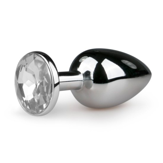 EASYTOYS ANAL COLLECTION Kovový anální kolík stříbrný/průhledný - S